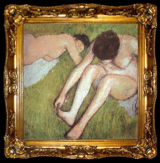 framed  Edgar Degas Bathers on the Grass, ta009-2
